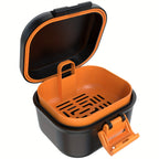 Denture Bath Case with Drainage Basket - Leak Proof Portable Travel Denture Soaking Cup Storage Container Silicone Ring Safety Buckle