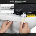 Soft Close Toilet Seat Round Black Marble | Designer Art Toilet Seat with Quick-Release Hinges, Easy Clean, Stylish Bathroom Upgrade