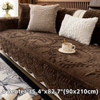 Faux Rabbit Fur Sofa Cover Thick Plush Couch Protector Non-Slip Machine Washable Pet Friendly – 2 3 4 Seater & Armrest Sizes, Floral Design Sofa Slipcover