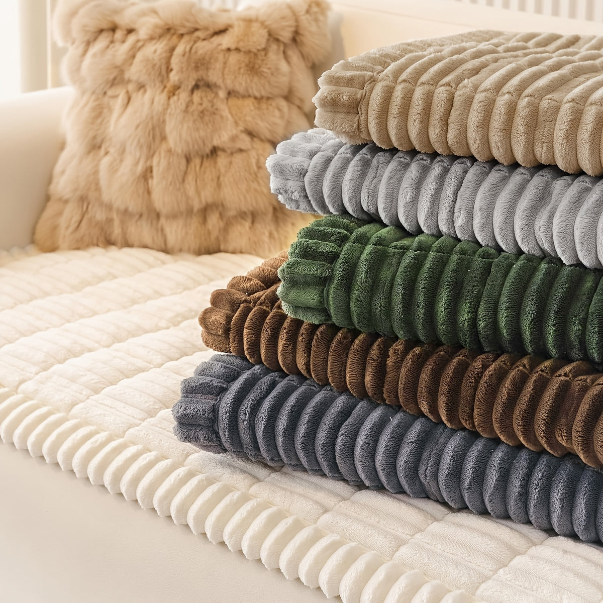 Soft Quilted Thick Sofa Cover Bohemian Style – Removable Machine Washable Pet-Friendly Sofa Protector for 1/2/3/4 Seater Split Sofa, All-Season Couch Cover for Living Room, Bedroom & Office