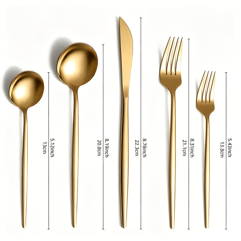 30 or 60 Piece Stainless Steel Cutlery Set Mirror Polished Flatware Knife Fork Spoon Set for Family Restaurant Hotel Party Wedding
