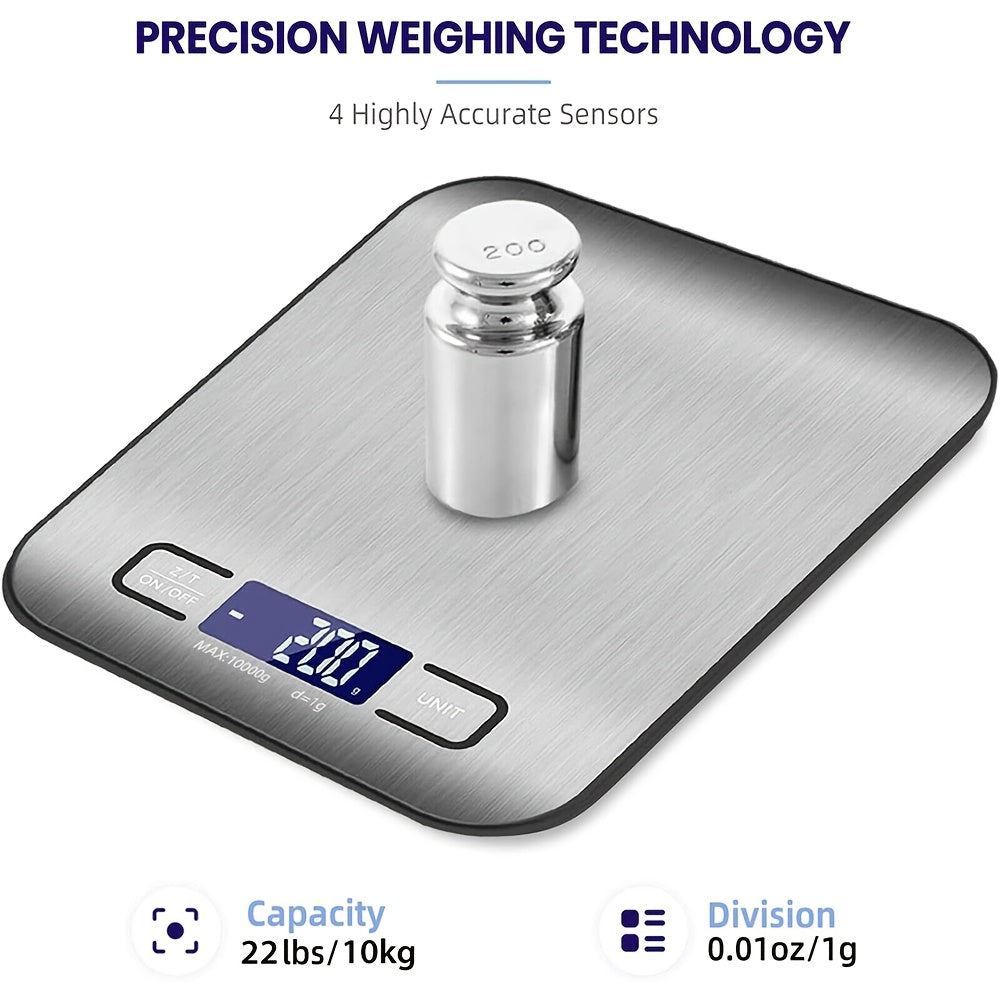 Digital Food Scale 22lb, Kitchen Scale in Grams & Ounces for Cooking, Baking & Weight Loss, Precise Tare Function, Slim Design, Easy to Clean, Perfect for Meal Prep & Coffee
