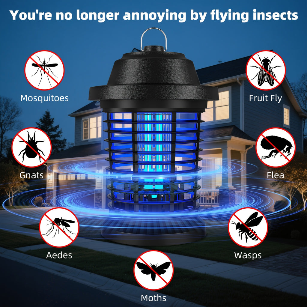 Bug Zapper Electric Mosquito Zapper Fly Trap Lamp 4000 Sq Ft Coverage 1000V Power Grid Easy Clean Removable Tray Indoor Outdoor Insect Killer Gift for Family