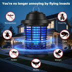 Bug Zapper Electric Mosquito Zapper Fly Trap Lamp 4000 Sq Ft Coverage 1000V Power Grid Easy Clean Removable Tray Indoor Outdoor Insect Killer Gift for Family