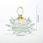 Lotus-Shaped Crystal Glass Decorative Bottle Desktop Ornament Vase Home Decor Accent Birthday Christmas Gift Purple White Blue