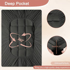 Fitted Mattress Protector Cover Thickened Deep Pocket Stay-Put Elastic – Spill-Proof Breathable Bed Pad Black Gray White Blue Twin Full Queen King Cal King
