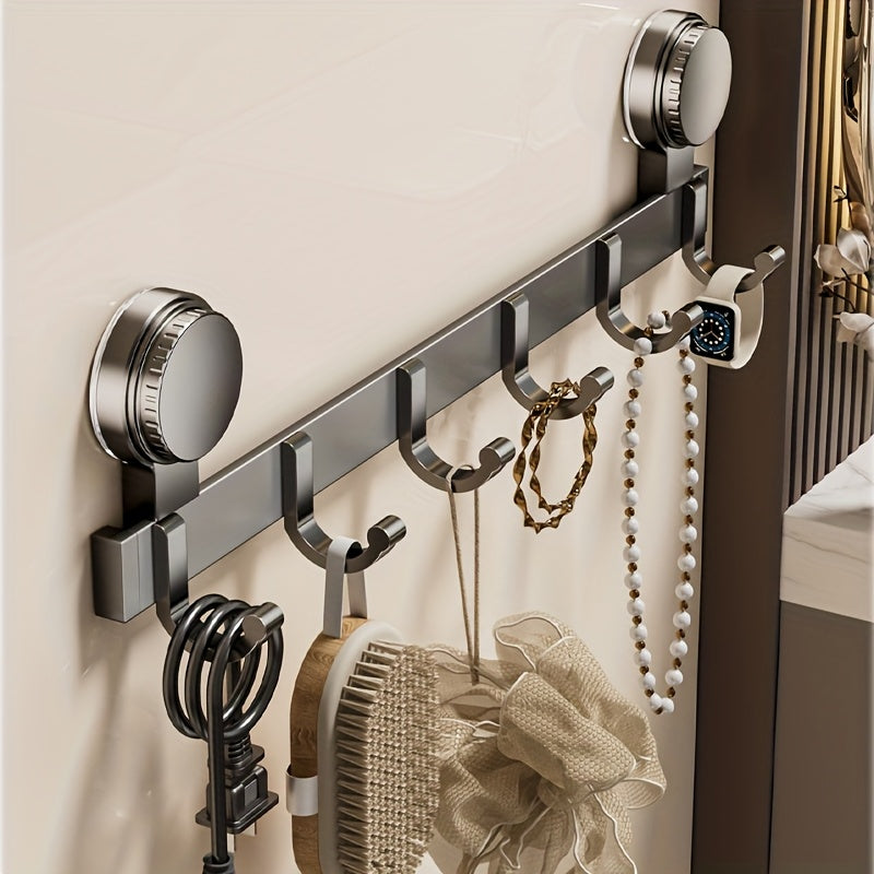 No Drill Adhesive Door Hooks 5 Hooks Strong Load Bearing Wall Hook for Door Back Bathroom Entrance Clothes Hanger Organizer Apartment Renter Friendly