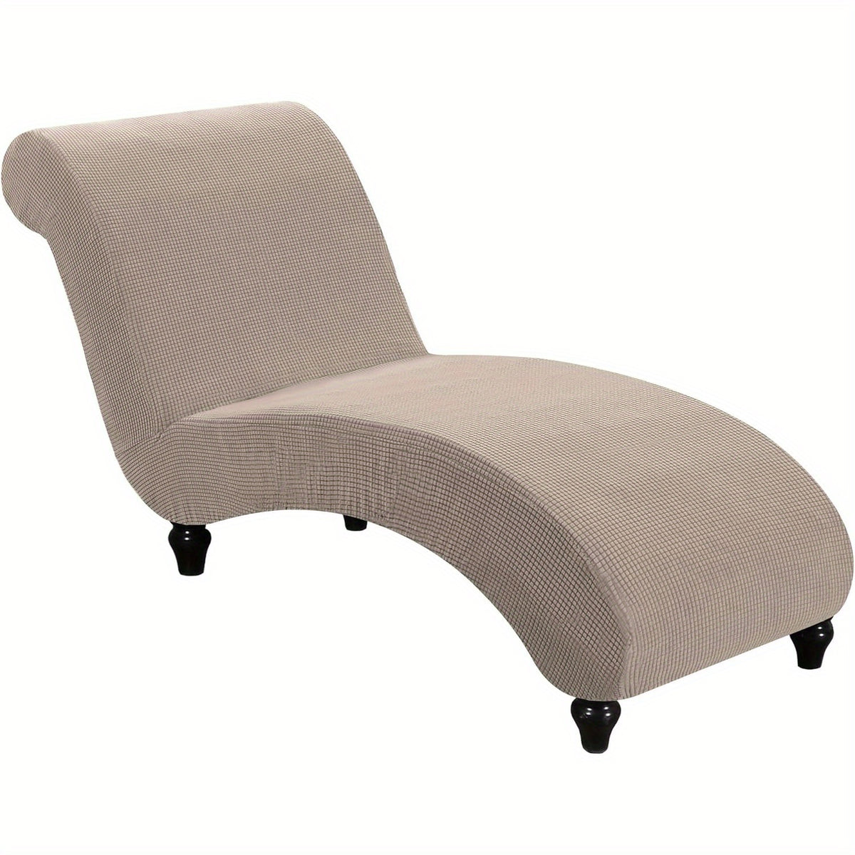 Chaise Lounge Cover Stretch Slipcover – Jacquard Lattice Fabric, Soft Machine Washable Chair Cover with No or Double Armrests for Living Room Bedroom, 11 Colors