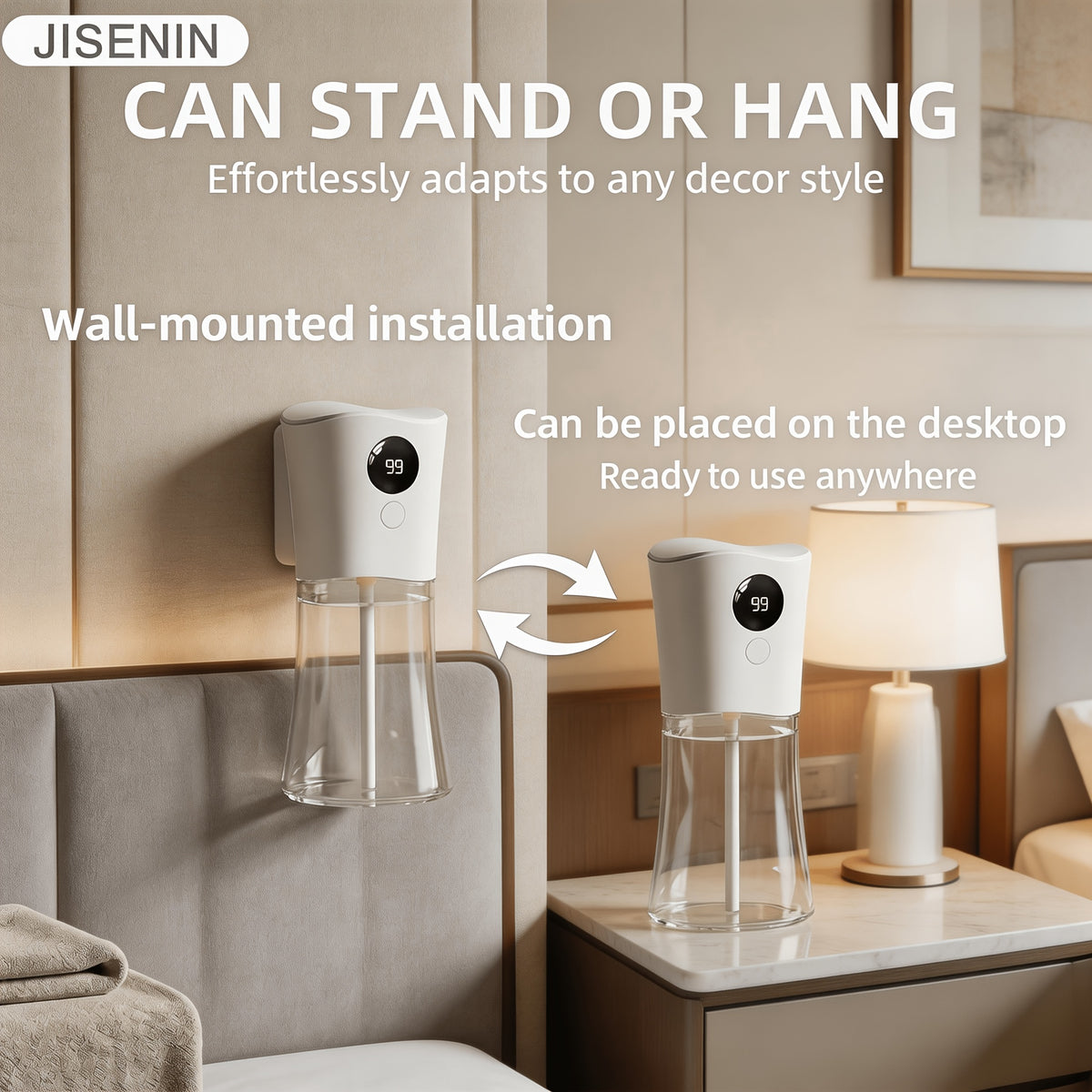 Aromatherapy Essential Oil Diffuser Humidifier 2000mAh Rechargeable Battery 6 Mist Settings 7 Color LED Waterless Auto-Off Bedroom Large Room Home Fragrance