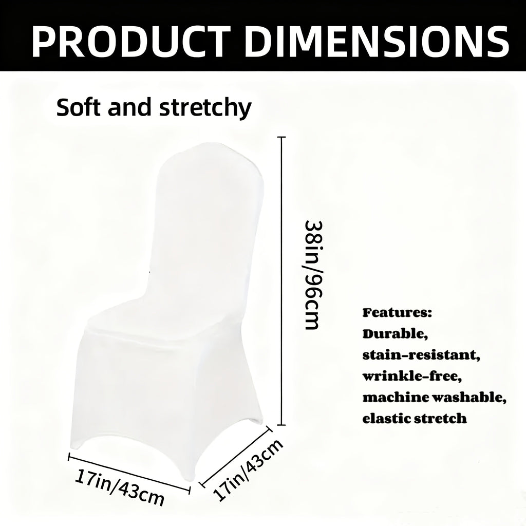 Stretch Spandex Chair Covers 6 12 Pack Machine Washable Wrinkle Resistant - Wedding Banquet Party Event Dining Chair Slipcovers Black White
