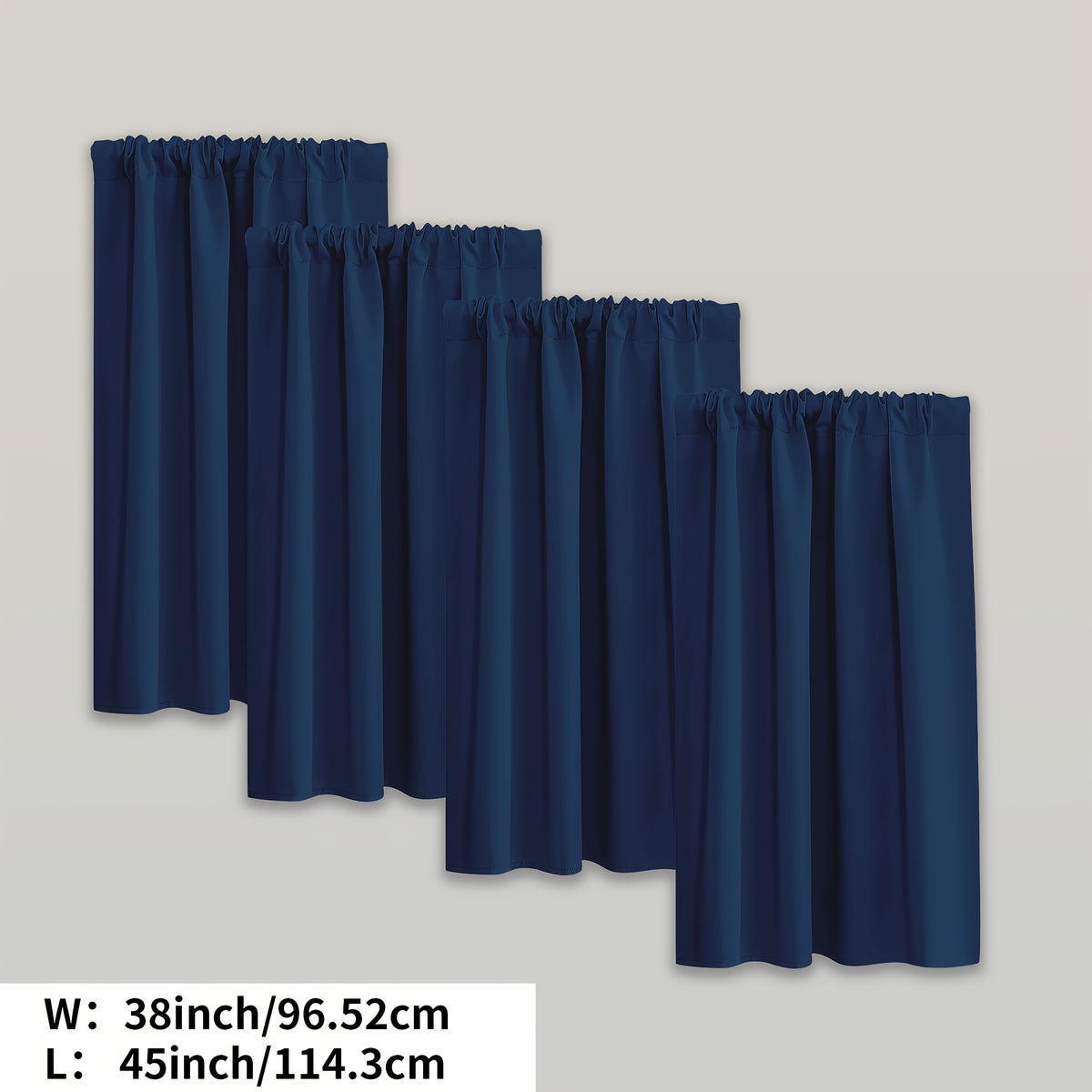 Blackout Curtains Rod Pocket 4 Panels - Thermal Insulated Room Darkening Noise Reducing Matte Drapes for Bedroom Living Room Office, 9 Colors 11 Sizes