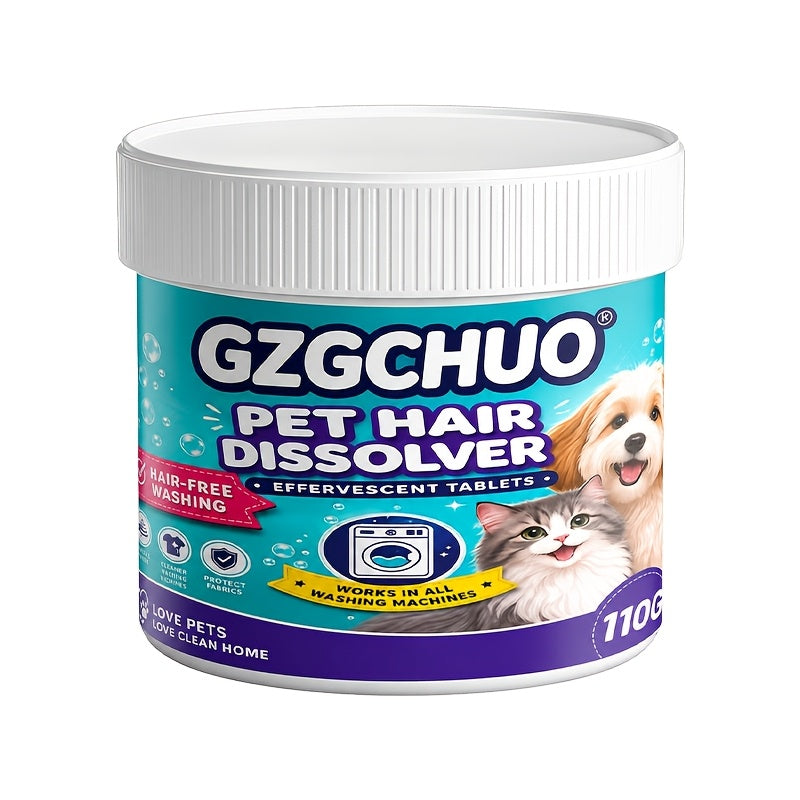 Pet Hair Dissolving Laundry Tablets – Effervescent Cleaner Removes Sticky Pet Hair from Clothes in Washing Machine – No-Soak Odor Eliminator Multi-Purpose Garment Care for Daily Laundry