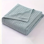 Waffle Cotton Blanket Pure Cotton Multi-Layer Machine Washable Lightweight Throw for Bed Sofa Air Conditioning Summer Cooling Lunch Break Car Use Multiple Sizes and Colors