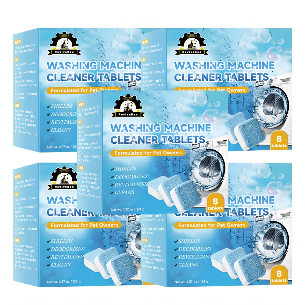 Washing Machine Cleaner & Descaler Tablets – Deep Cleaning for HE Front Loader & Top Load Washers, Removes Odor, Drum & Tub Seal Cleaner, Septic Safe, 7 to 40 Pack
