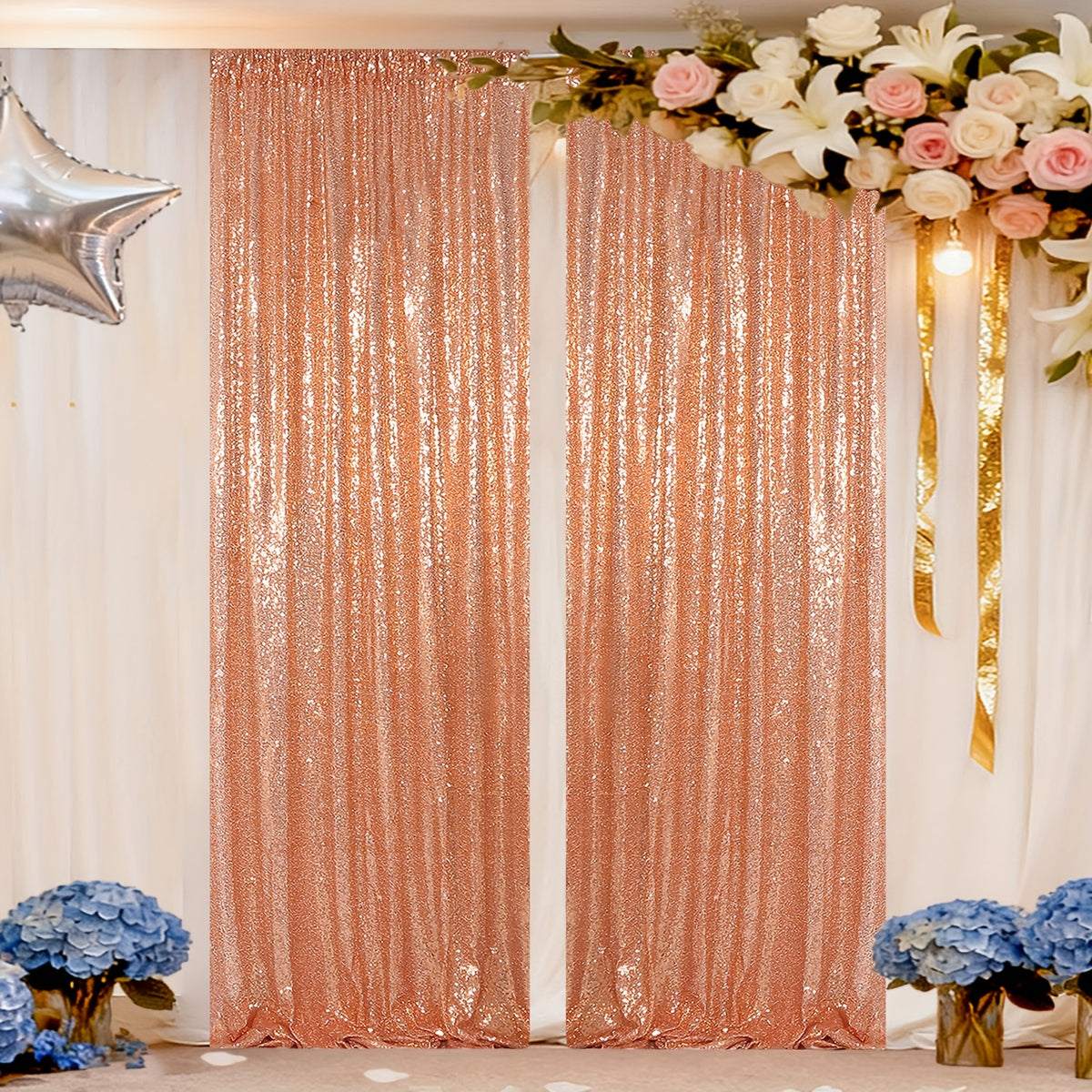 Sequin Curtain Backdrop Panels 24x84 Inches Set of 2 – Glitter Shimmer Party Backdrop for Weddings Birthdays Baby Showers Proms & Photo Booths, 31 Colors