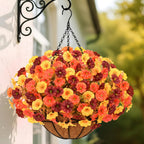 UV-Resistant Artificial Hanging Flowers with Container – Fake Petunia Hanging Plants in 6 Colors, Realistic Faux Blooms for Outdoor Garden, Patio, Porch, Balcony Railing, Wedding & Mother’s Day Decor