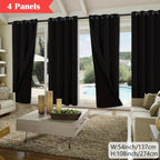 100% Blackout Curtains 4-Panel – Coated Lining Grommet Top for Total Darkness, Privacy Drapes for Bedroom Living Room Kitchen Bathroom, 8 Colors 9 Sizes