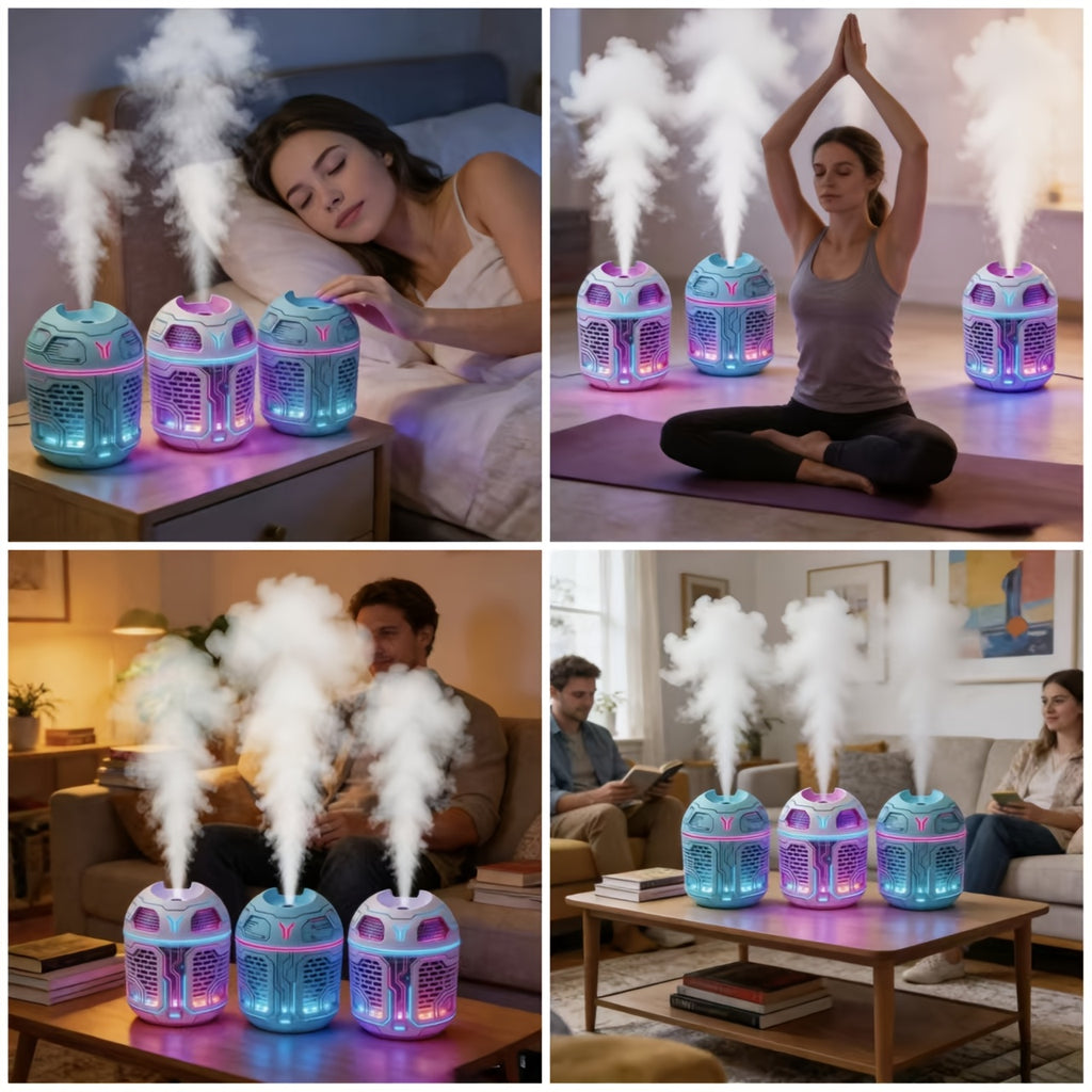 Mini Diffuser Set 3pcs Aromatherapy Humidifier Odor Eliminator Cool Mist for Car Bedroom Dorm No Filter Low Voltage Gift for Women