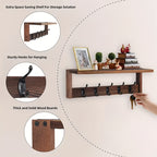 Wall Mounted Coat Rack with Shelf & Hooks – Heavy Duty Industrial Metal Entryway Organizer, Rustproof Multi-Hook Storage for Hallway Mudroom Porch, No Assembly