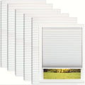Blackout Pleated Paper Shades No Drill Cut to Size – 6 Pack Room Darkening Window Shades with 12 Clips, Temporary Portable Privacy Shades for Home, Travel & RV, Easy Install, 36"W × 72"H