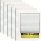 Blackout Pleated Paper Shades No Drill Cut to Size – 6 Pack Room Darkening Window Shades with 12 Clips, Temporary Portable Privacy Shades for Home, Travel & RV, Easy Install, 36"W × 72"H