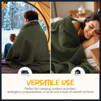Merino Wool Blanket – Large 62”×86” Warm Thick Washable Throw | Sofa, Bed, Camping & Outdoor | 6 Colors | All Seasons