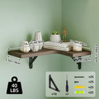 Corner Floating Wall Shelves 5 or 6-Pack – Rustic Heavy Duty Wall Mounted Corner Shelf Set for Bedroom, Living Room, Bathroom, Kitchen & Office Decor, Multiple Colors Available