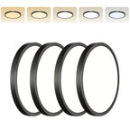 LED Flush Mount Ceiling Light 12 Inch 5CCT Dimmable – 22W 2400LM Modern Round Flat Panel Light for Bedroom, Living Room & Dining Room, 2/4/6 Pack