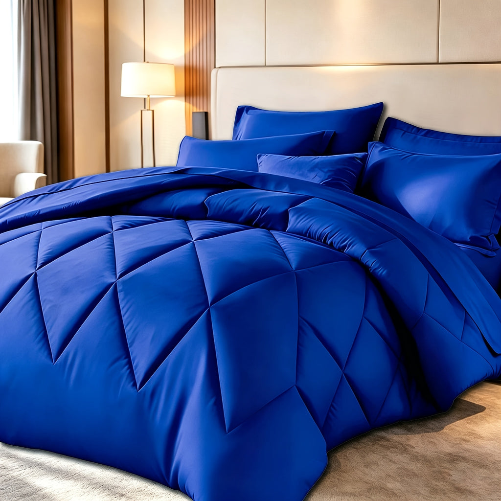 Diamond Pattern Quilt Bedding Set with Pillowcases 2/3 Piece – Soft Breathable Lightweight Comforter Twin Queen King 30+ Colors