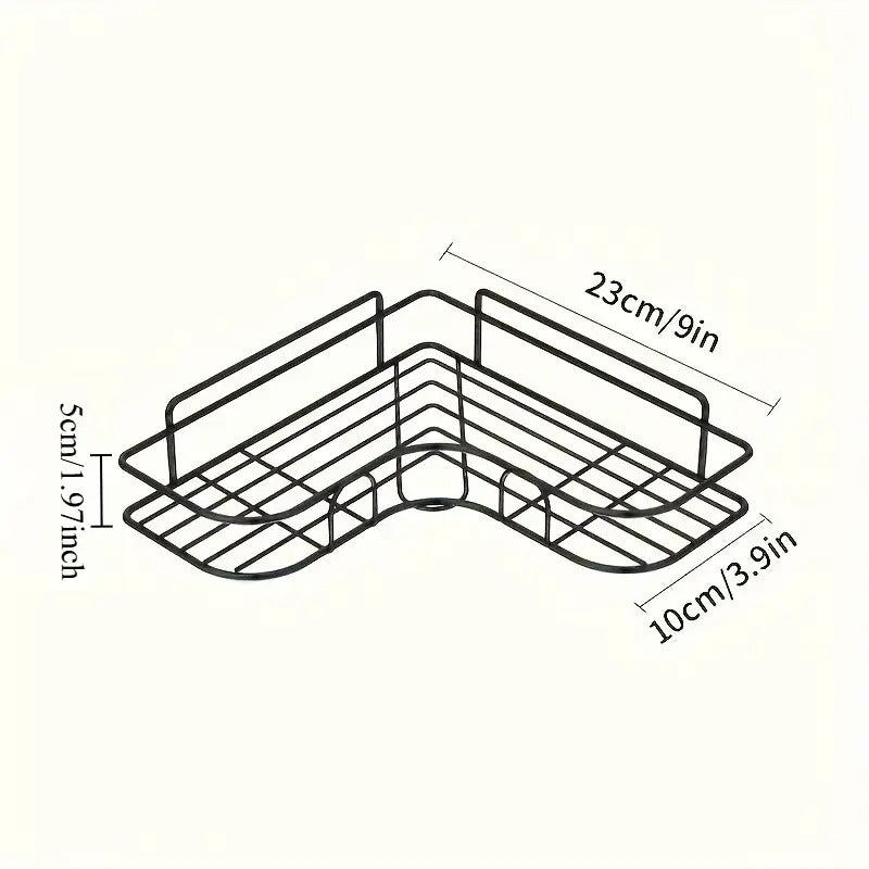 Corner Shower Shelf Wall Mounted Stainless Steel Bathroom Organizer, Multi-Compartment Caddy for Shampoo Conditioner Cosmetics, Anti-Rust Space-Saving Design, Black or White, Modern Shower Storage