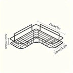 Corner Shower Shelf Wall Mounted Stainless Steel Bathroom Organizer, Multi-Compartment Caddy for Shampoo Conditioner Cosmetics, Anti-Rust Space-Saving Design, Black or White, Modern Shower Storage