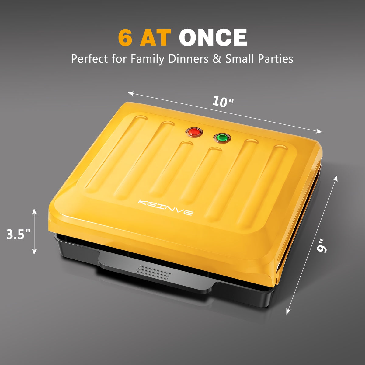 Electric Sausage Grill & Sandwich Maker with Nonstick Plate and Cord Storage - Hot Dog Cooker for BBQ, Veggie Sausages & Brats, Compact Countertop Indoor Grill