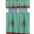 3-Piece Kitchen Curtain Valance & Tiers Set – Semi-Sheer Polyester, Rod Pocket, Machine Washable | Chef, Sunflower & Star Designs | Kitchen, Bedroom & Bathroom | Nuvia Haven