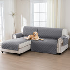 L-Shaped Sectional Sofa Cover 100% Liquid-Resistant Couch Slipcover with Non-Slip Straps for Dogs Cats Pets Left Right Chaise