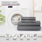 Brushed Microfiber Bed Sheet Set 6 Piece with Embroidered Pillowcases - Hotel Luxury Deep Pocket 16 Inch, Soft Breathable All Season, 24 Colors, Twin Twin XL Full Queen King Cal King
