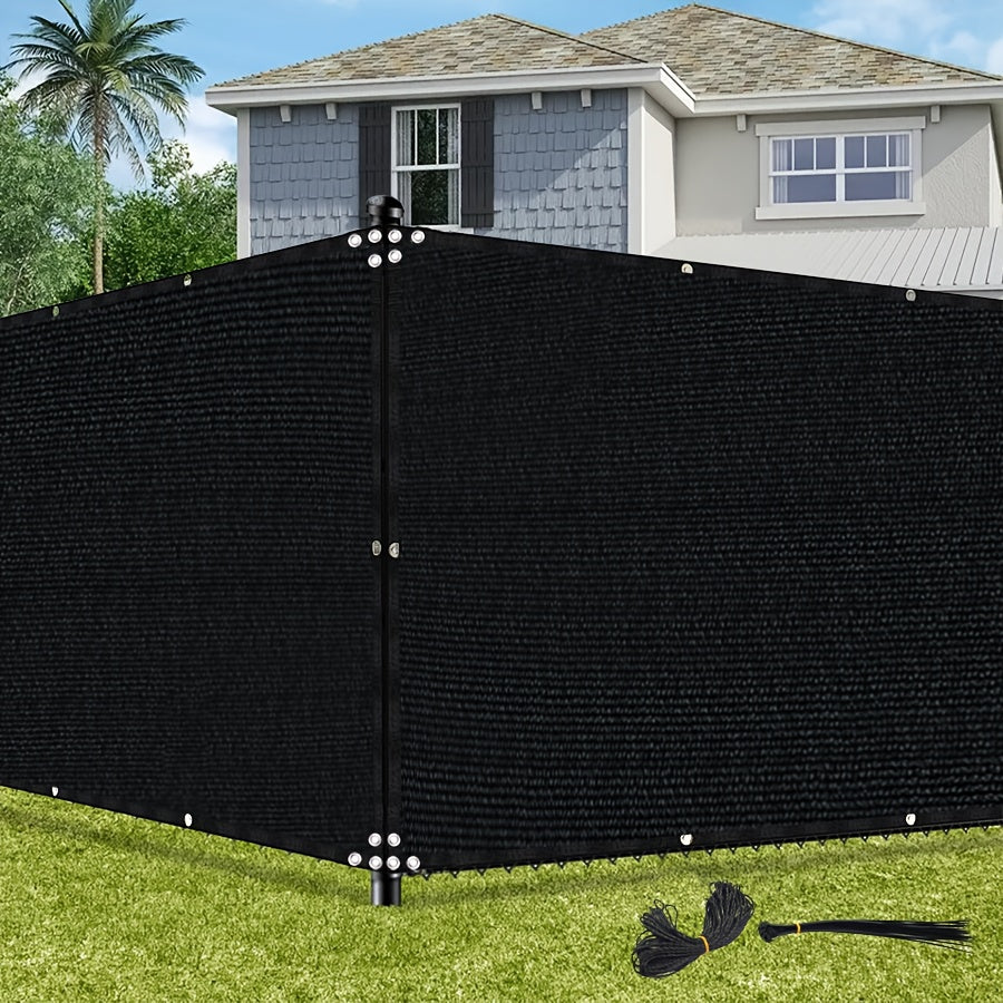 Fence Privacy Screen Multi-Size Heavy Duty HDPE Outdoor Shade Cloth with Cable Zip Ties – 4 5 6 7 8 ft Wide, 15–50 ft Long, Black
