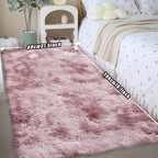 Plush Fluffy Area Rug Tie Dye Soft Indoor Carpet Non-Slip for Living Room Bedroom – Modern Home Decor Floor Mat | Multiple Sizes | Light Gray, Dark Gray, Black, Pink
