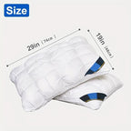 Hotel Quality Bed Pillows - Luxury Soft Polyester Fiber Satin Cover, Deep Sleep Neck Support No-Collapse, Zipper Closure Machine Washable, All-Season, 1/2/3/4-Pack White & Gray