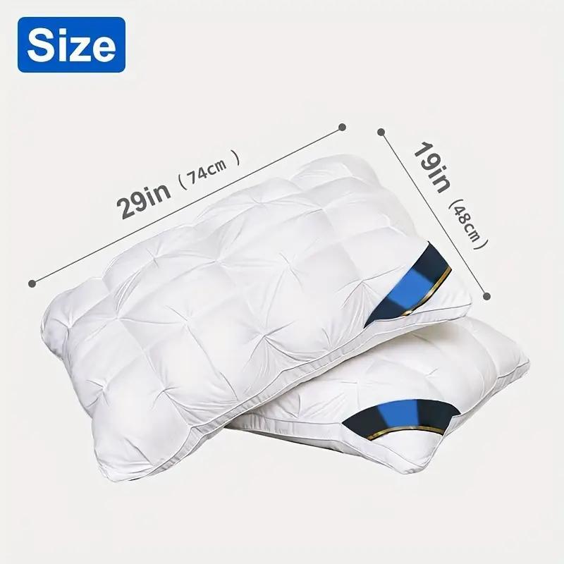 Hotel Quality Bed Pillows - Luxury Soft Polyester Fiber Satin Cover, Deep Sleep Neck Support No-Collapse, Zipper Closure Machine Washable, All-Season, 1/2/3/4-Pack White & Gray