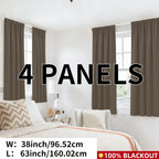 Blackout Curtains Rod Pocket 4-Panel Solid Color Lightweight Matte Drapes | 100% Light Blocking Window Curtains for Bedroom Living Room, 9 Colors 5 Sizes