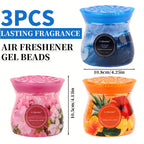 Odor Eliminator Gel Beads Air Freshener 3-Pack 14 oz Each – Essential Oil Formula, Mango Maitai, Cherry Blossom & Ocean Surf Scents for Bathroom, Car, RV & Pet Areas