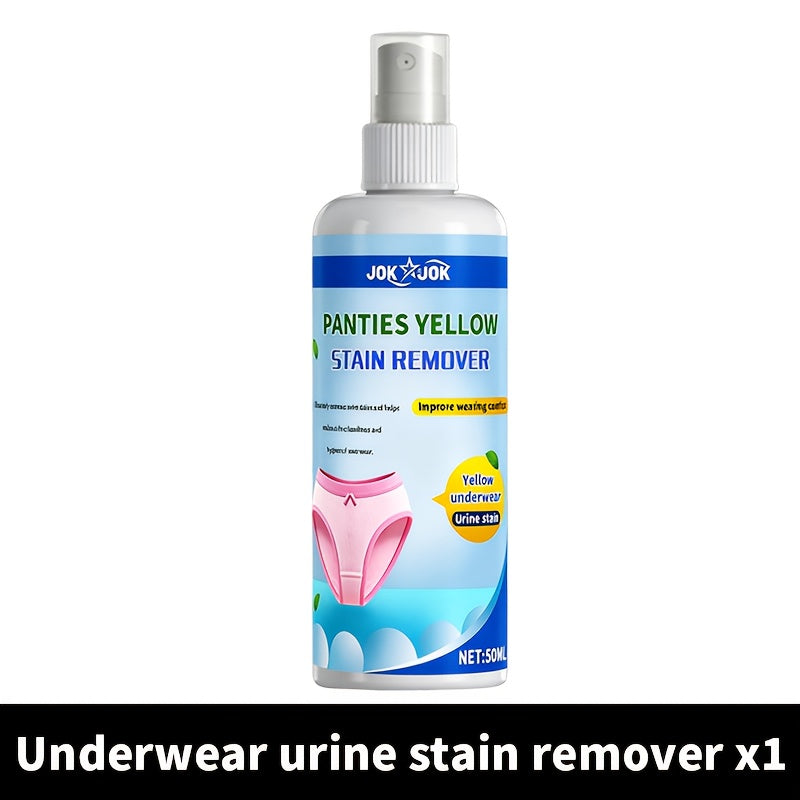 Underwear Stain Remover Liquid 1.69oz, Removes Urine Sweat & Yellow Stains, Deep Clean Deodorize Paraben-Free Formula for Sensitive Skin Daily Fabric Care