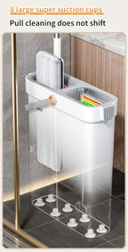 Flat Mop and Bucket Set 360 Degree Rotating Hands-Free Wringing Dual Compartment Clean Dirty Separation Ultra-Fine Fiber Floor Mop for Kitchen Bathroom Hardwood Tile