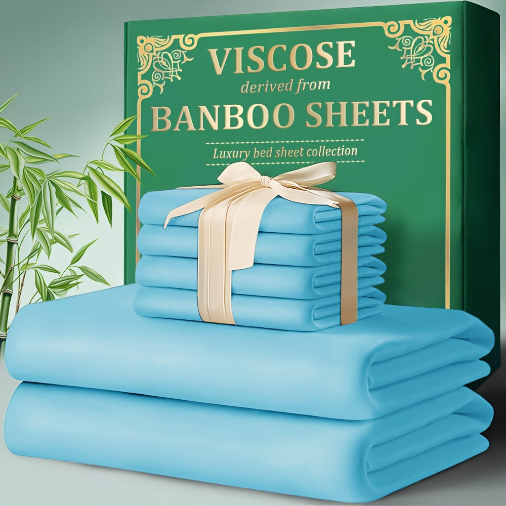 4-Piece Bamboo Bed Sheet Set | 2200TC Deep Pocket, Cooling & Breathable