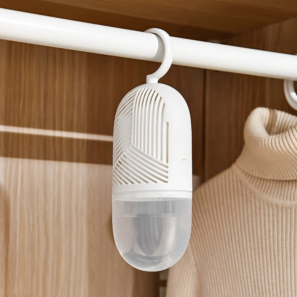 Reusable Dehumidifier Bags 6pcs with Hooks Hanging Moisture Absorber Mildew Resistant for Closet Bedroom Bathroom No Electricity White