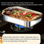 Stainless Steel Baking Tray Set of 4 – 2 Deep Trays & 2 Lids with Handles, 16.1 Inch Non-Stick Roasting Pan, Oven & BBQ Safe, Easy Clean, Multi-Purpose