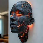 3D LED Halloween Night Light Cracked Broken Soul Resin Table Lamp USB Powered Ambient Glowing Light for Halloween Bedroom Bar Party Ornament