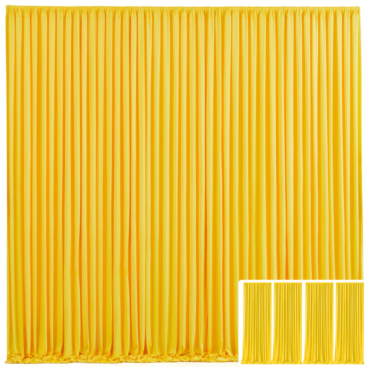 Photo Backdrop 4-Pack Taffeta Draping Background Cloth 5×10 Ft – Opaque Reusable Rod Pocket Panel for Weddings, Birthdays, Baby Showers & Photo Studios | 16 Colors