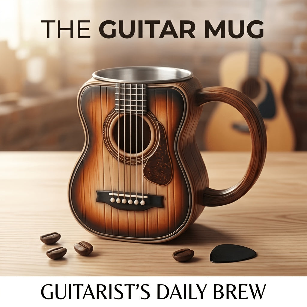 Musical Instrument Shaped Coffee Mug 11oz | Guitar & Drums Ceramic Cup Novelty Drinkware Perfect Gift for Music Lovers