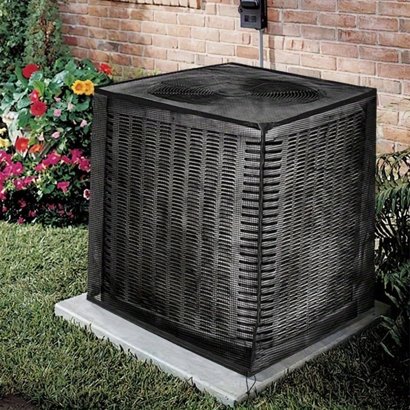 AC Cover Outdoor Heavy Duty Central Air Conditioner Unit Cover Breathable Mesh Adjustable Buckle Straps Debris Bug Leaf Rain Snow UV Protection Residential Commercial XS S M L
